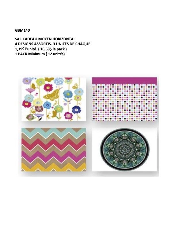 SAC CADEAU MOYEN HORIZONTAL PICOT/ZIG ZAG/FLEUR(D3-1)