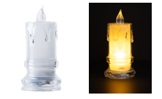 LUMIÈRE LED SANS FLAMME-MOYENNE 3.5&#39;&#39; AVEC BASE ET BATTERIE  (PREB T2)