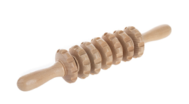 Masseur corporel à main en bois HB - 7 rouleaux (présentoir de 6 ) (PREB T1)