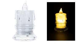 LUMIÈRE LED SANS FLAMME-PETITE 3&#39;&#39; plastique AVEC BASE (PRÉB T2)