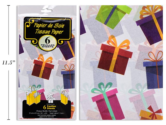 Papier de soie 6 feuilles cadeau(D5-2)