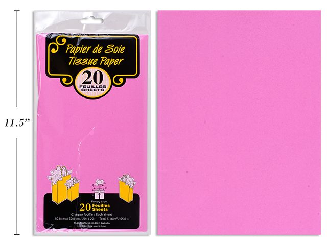 20 FEUILLES DE PAPIER DE SOIE FRAMBOISE(D5-7)