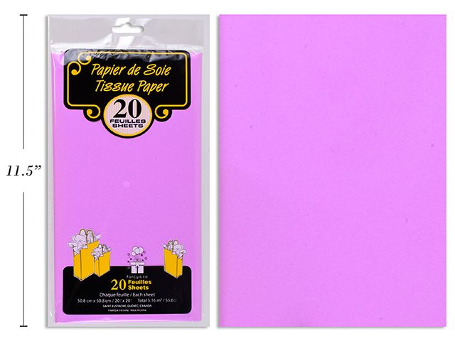 20 FEUILLES DE PAPIER DE SOIE LAVANDE(D6-5)