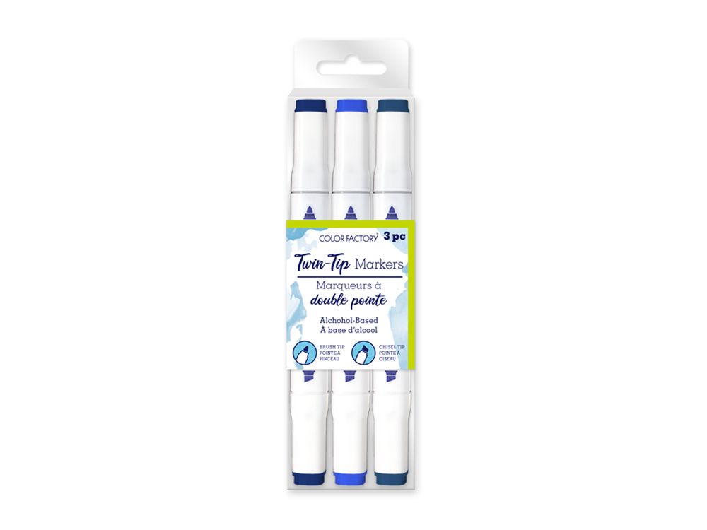 MARQUEUR À BASE D&#39;ALCOOL double pointe (fine et biseautée) BLEU DENIM(I2-7)