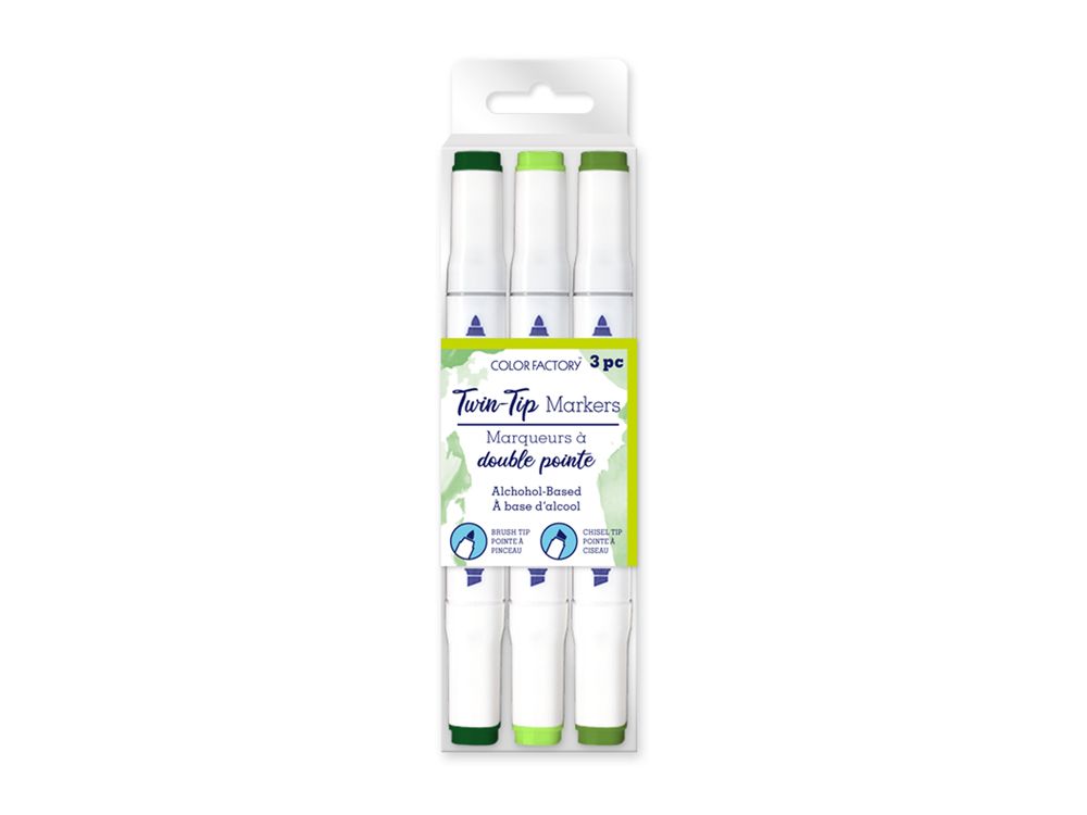 MARQUEUR À BASE D&#39;ALCOOL double pointe (fine et biseautée) VERT(I2-7)