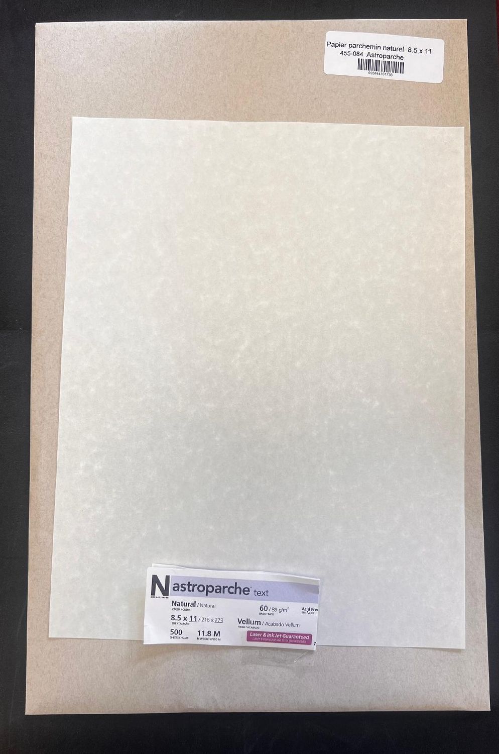 PAPIER PARCHEMI NATUREL 8.5 X 11 ASTROPARCHE PQT20 FEUILLES(I3-9)