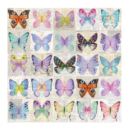 Papier d&#39;emballage plat 2 feuilles 19&#39;&#39; x 27&#39;&#39; PAPILLONS(C5-6)