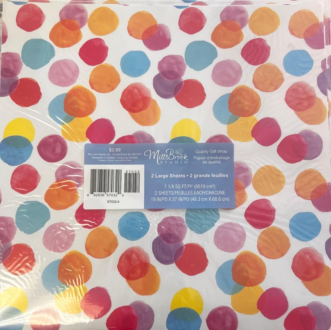 Papier d&#39;emballage plat 2 feuilles 19&#39;&#39; x 27&#39;&#39; COULEURS (C5-7)