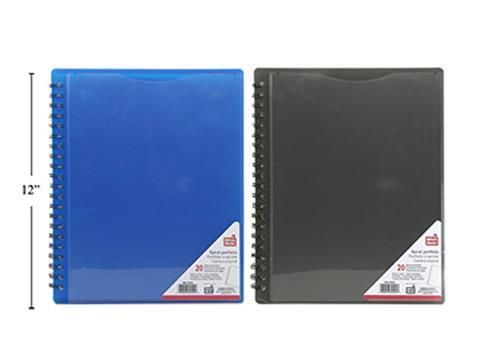 PORTFOLIO 8.5 X 11 SPIRALE 20 POCHETTES(j2-2)