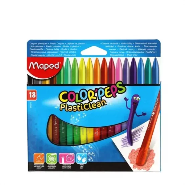MAPED  PQ DE 24 CRAYON PLASTIQUE (I5-8)