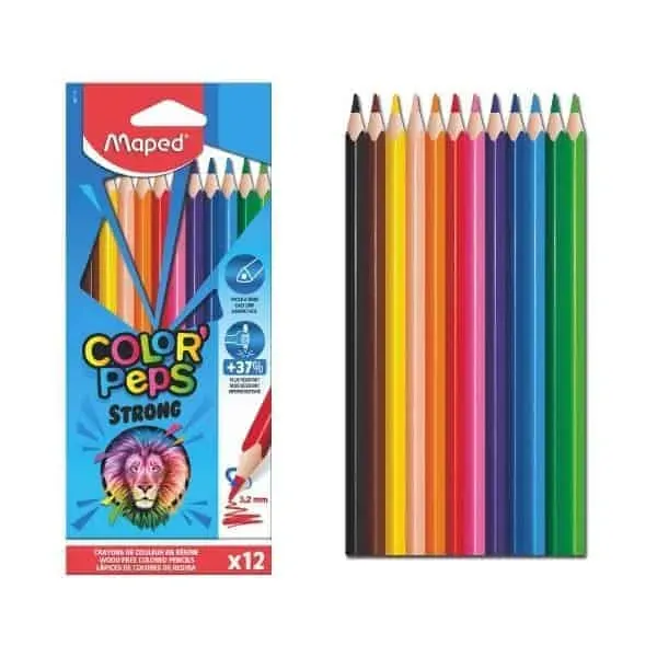 MAPED BOITE DE 12 CRAYON PLASTIQUE SOLIDE (I5-8)