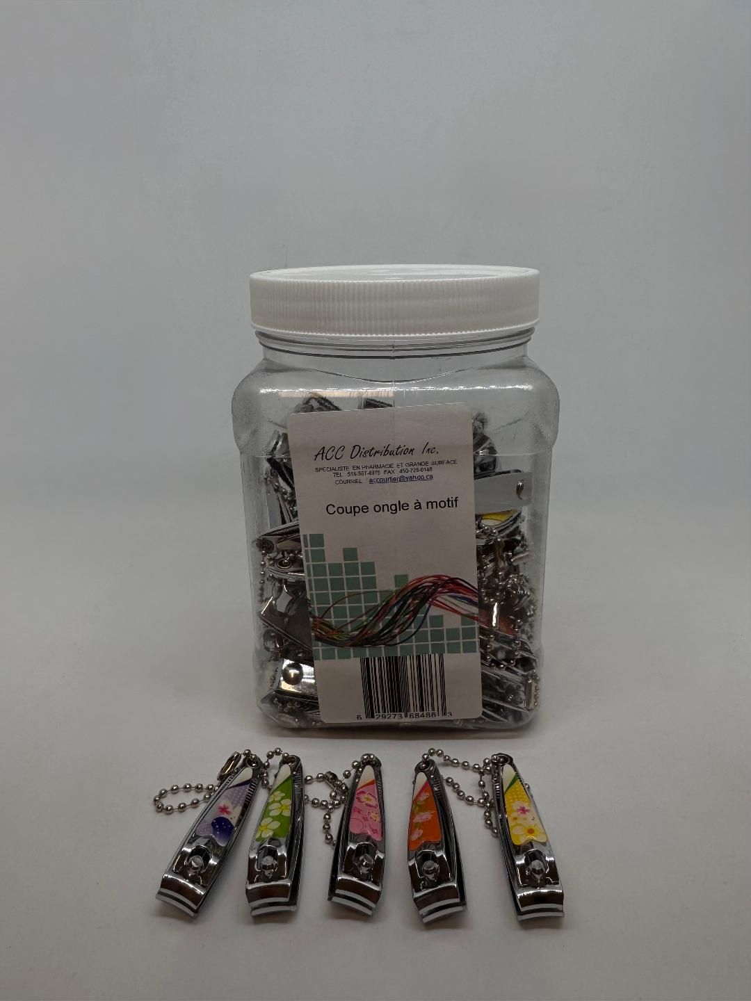 POT PETIT COUPE-ONGLE  AVEC MOTIF  75/BOITE ( E-6-4)