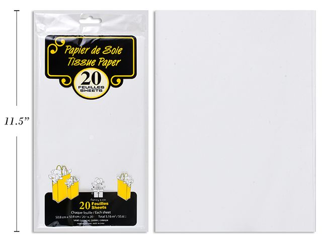 PAPIER DE SOIE BLANC 20 FEUILLES (SV)