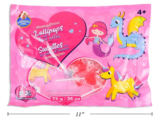 SUCETTES AVEC NOTE D&#39;AMOUR SAVEUR FRAISE (SV)