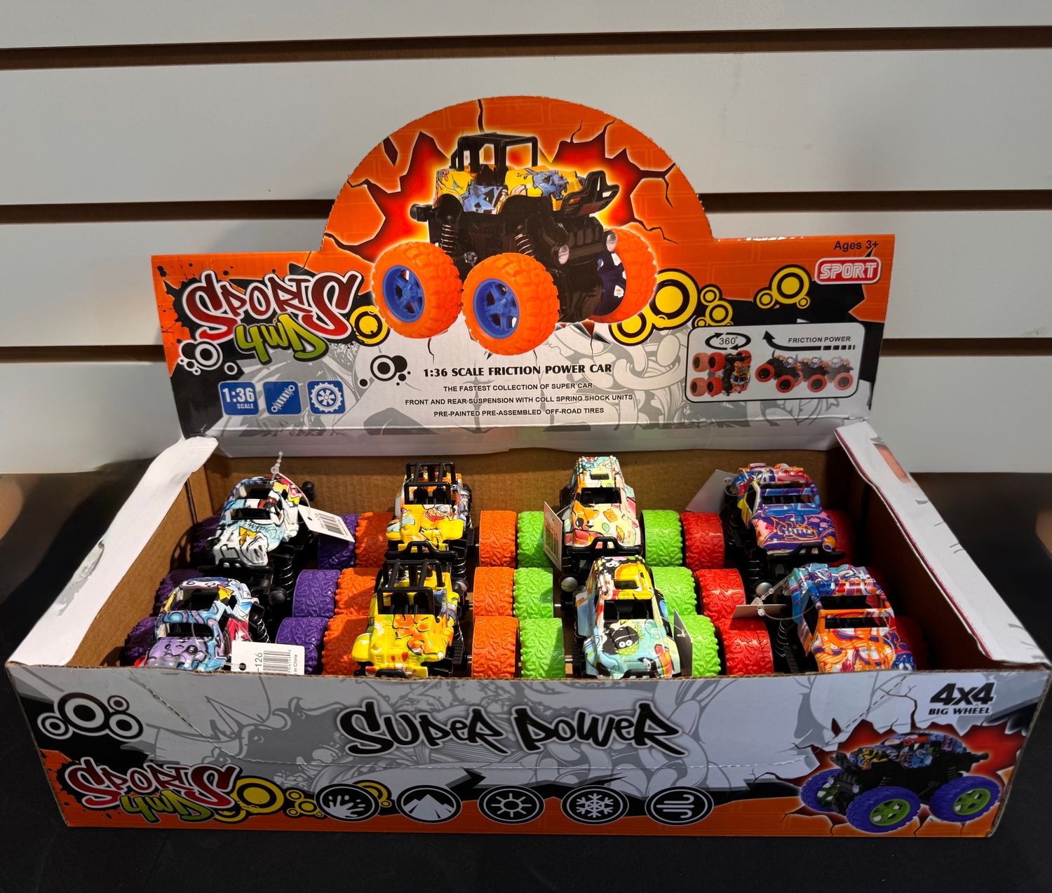 CAMION A FRICTION DESIGNER ASST ( PRESENTOIR DE 8 ) (A10-2)(ETE)