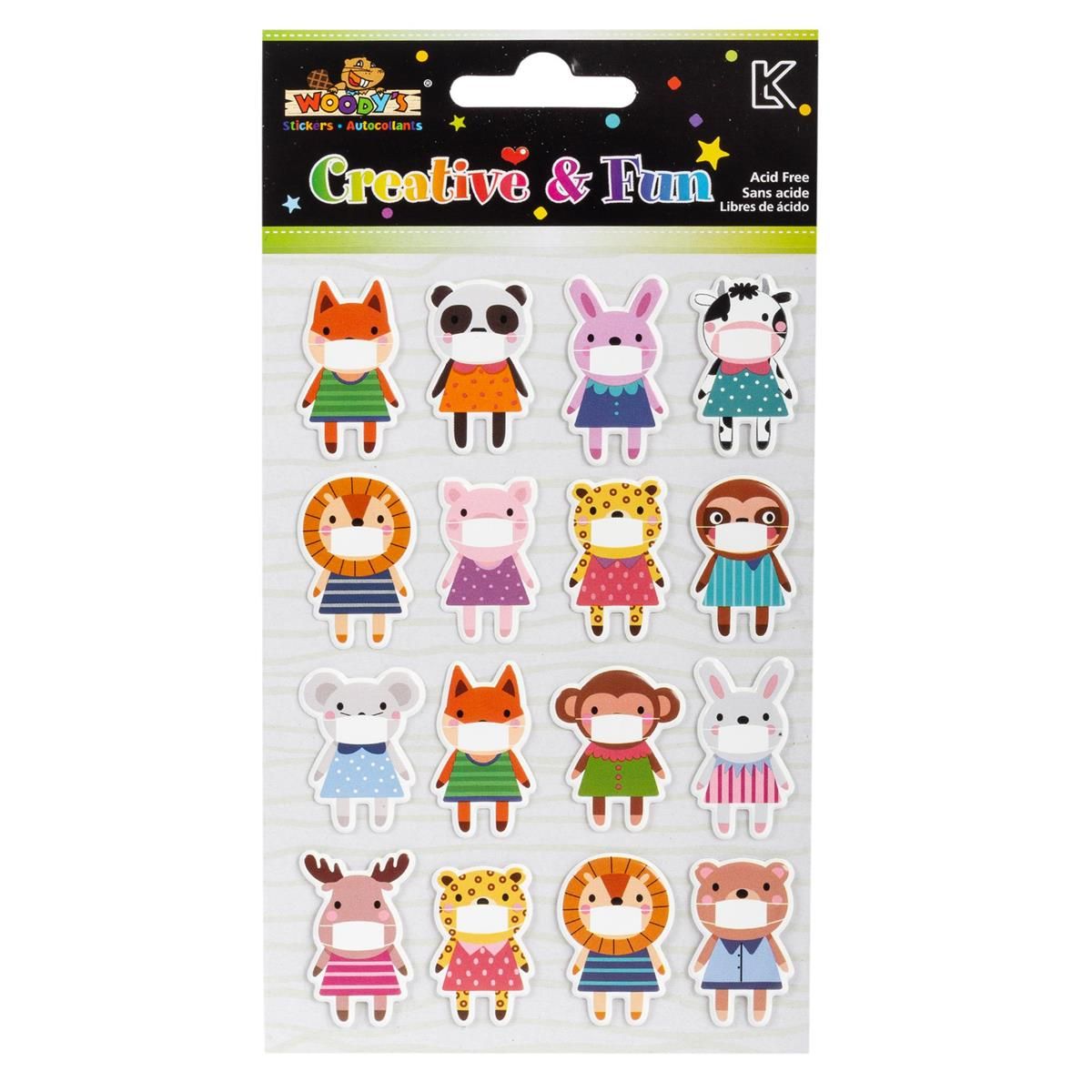 AUTOCOLLANTS ANIMAUX AVEC MASQUES