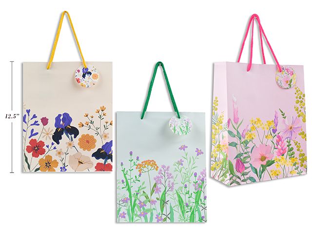 SAC CADEAU FLORAL LARGE 26X32X12 CM(C10-6)