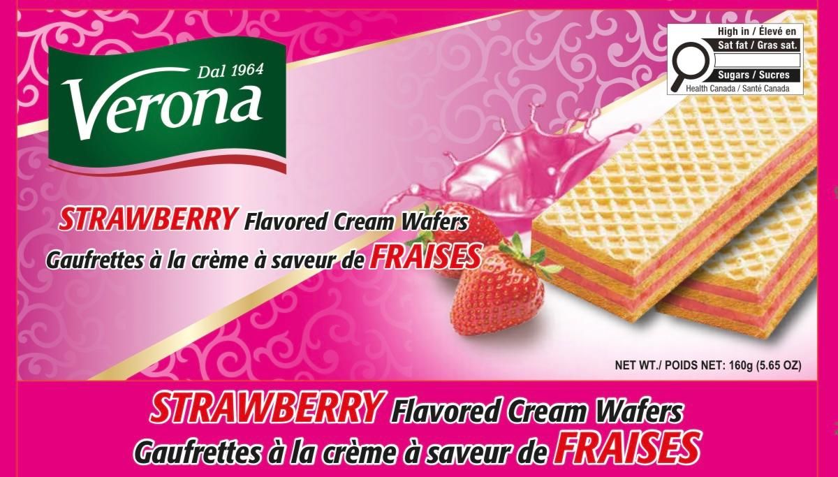 GAUFRETTES FRAISE PAQUET DE 160GR ( CAISSE DE 24)