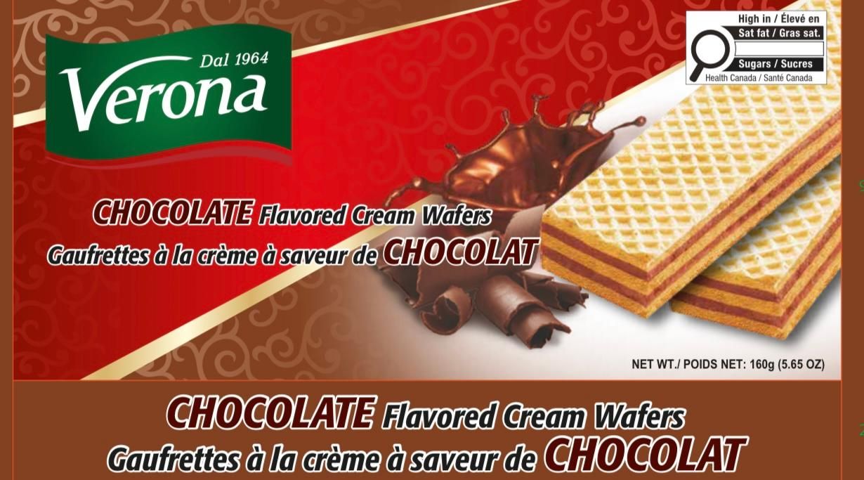 GAUFRETTES EN PAQUET DE 160GR AU CHOCOLAT ( CS DE 24)