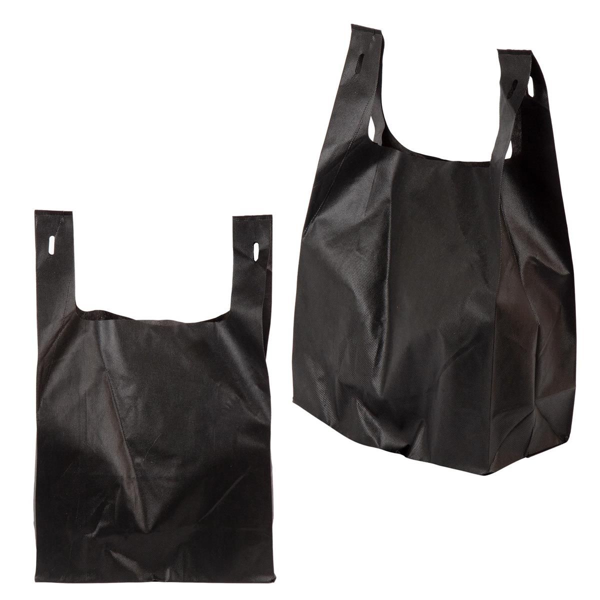 Sac en toile robuste 60 g/m², noir, taille L : 15 x 6,7 x 22,5 pouces