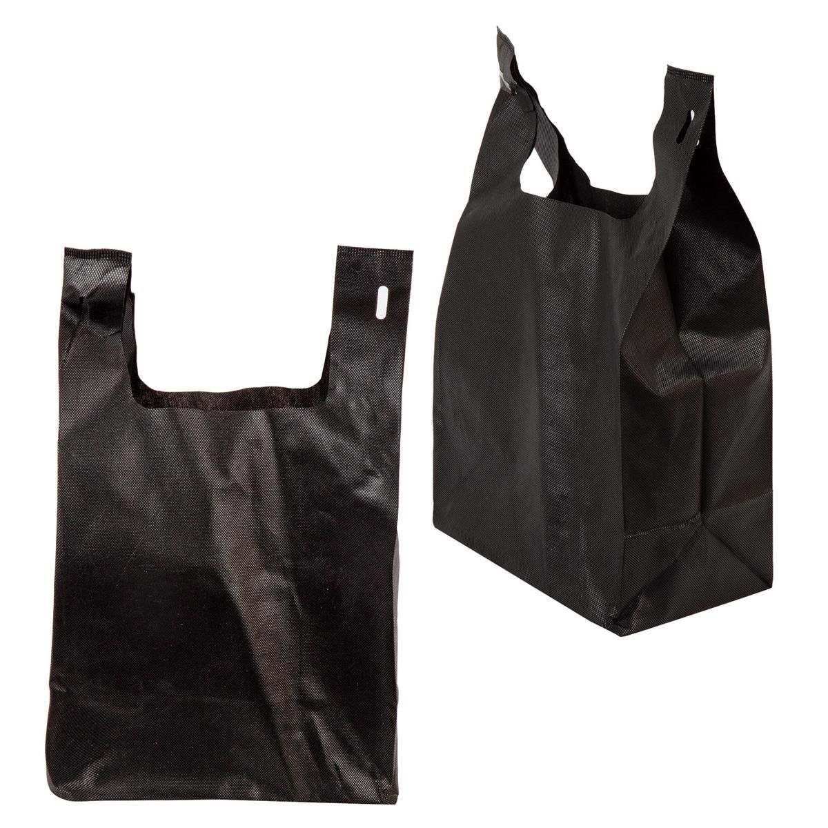 Sac en toile T-shirt robuste 60 g/m², noir, taille M, 28 x 16,5 x 48 cm