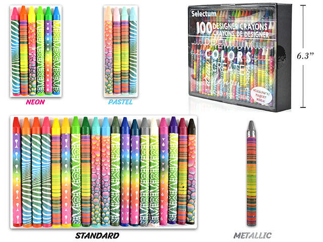 100 CRAYONS DE CIRE DESIGNER (H1-7)(DIS)