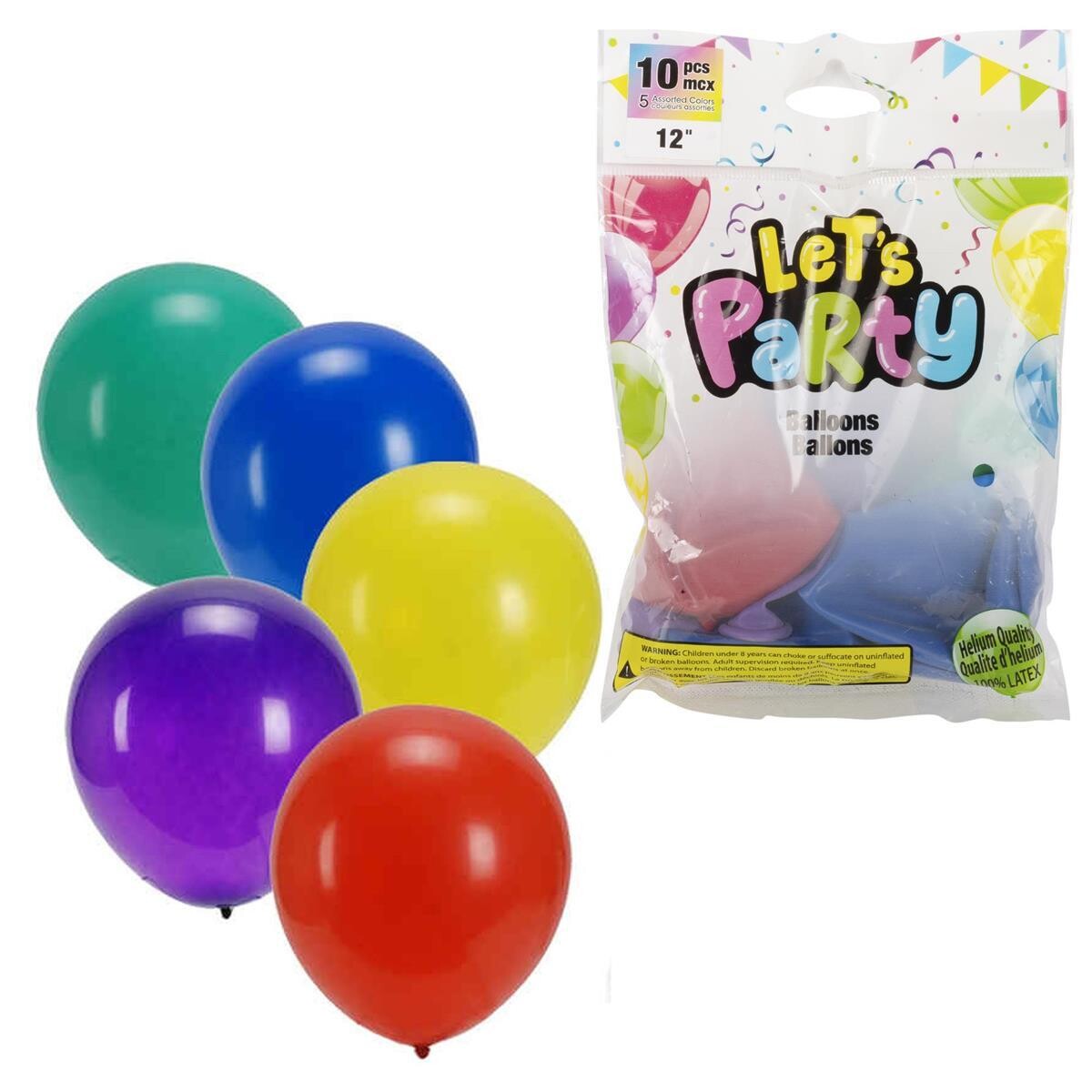 PQ.10 BALLONS COULEURS ASST. (L5-5)