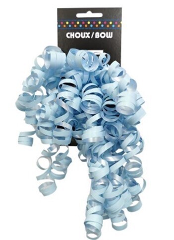 2 CHOUX FRISÉS MAT UNI BLEU POUDRE (D10-1)