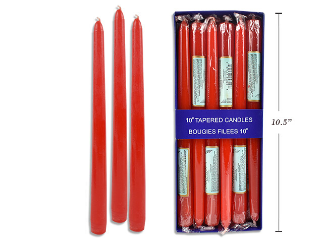 BOITE DE 12 BOUGIE FILEES 10PO ROUGE (B3-4) (XM)