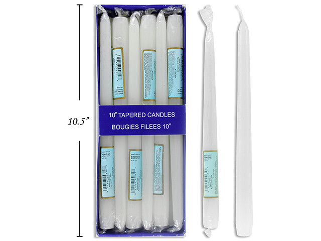 BOITE DE 12 BOUGIE FILEES 10PO BLANCHE (B3-4) (XM)