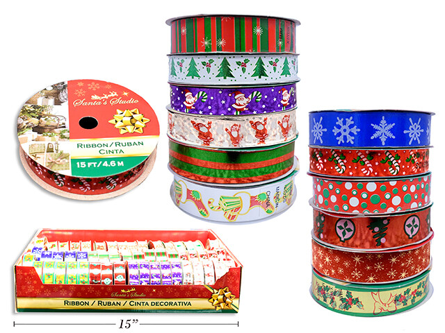 RUBAN DECORATIF IMPRIME - 15PI - PRÉSENTOIR DE 76MCX (XM)