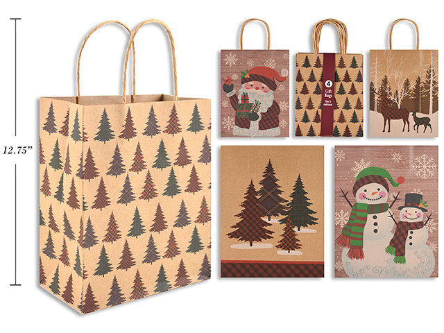 SAC CADEAU KRAFT IMPRIMÉ PQ.4 - MOYEN (XM)