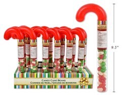 CANNE REMPLIS DE BONBONS A LA GELEE 9.5PO - PRÉSENTOIR DE 12MCX (XM)