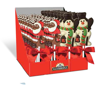 SUCONS PERE NOEL ET BONHOMME DE NEIGE CHOCOLAT 35G - PRÉSENTOIR DE 36MCX (XM)