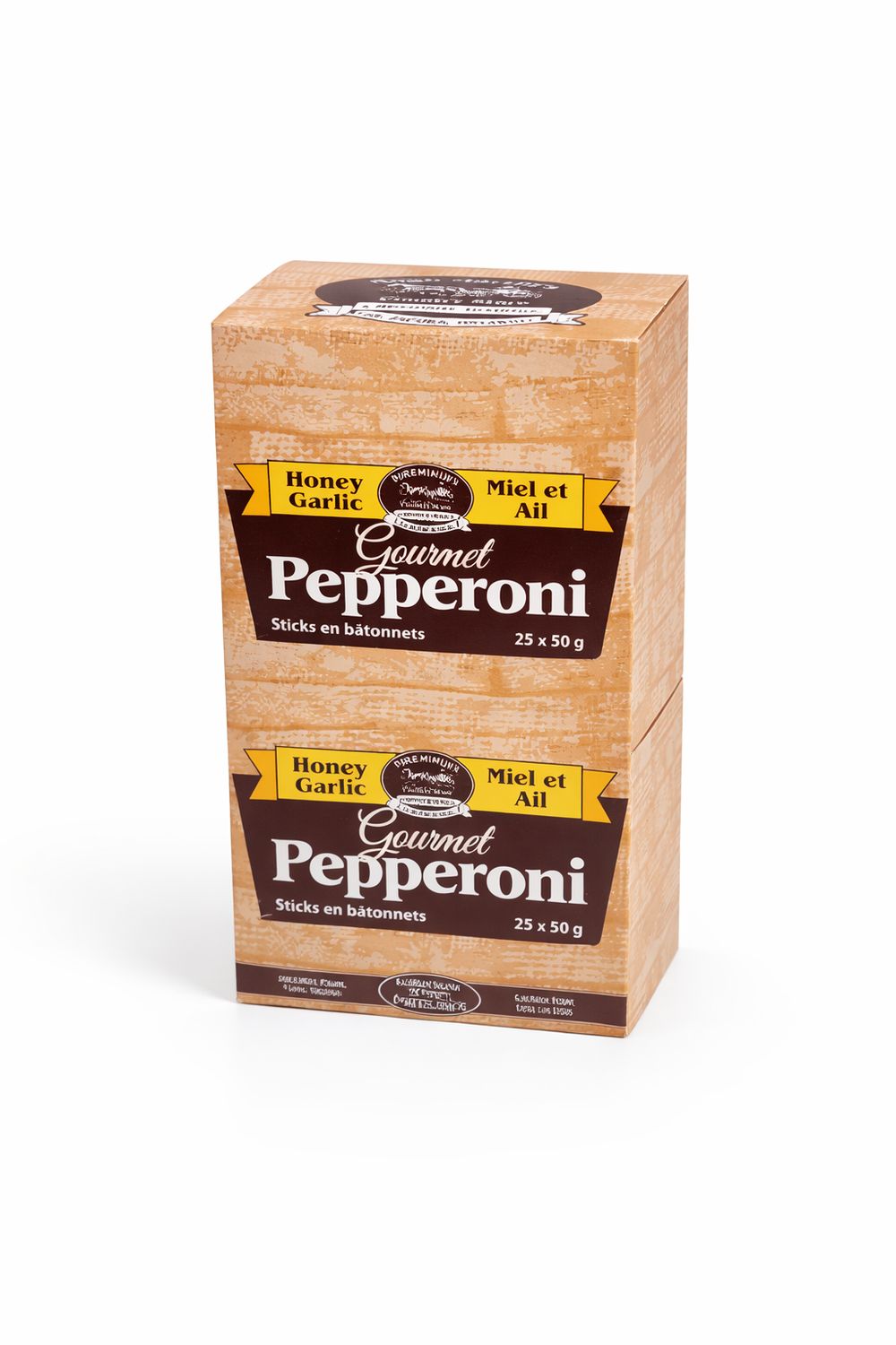 Bâtonnets pepperoni en présentoir (25) Miel et ail 25x50g (M1)(REVIENT A 1.75UN)(N1-2)