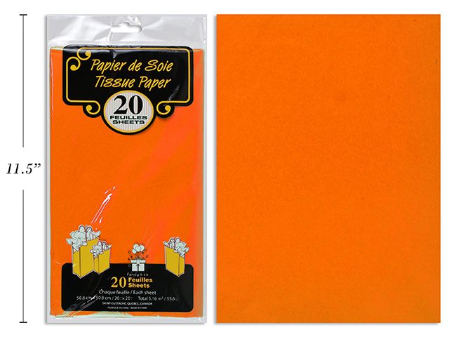 20 FEUILLES DE PAPIER DE SOIE ORANGE (D4-6)