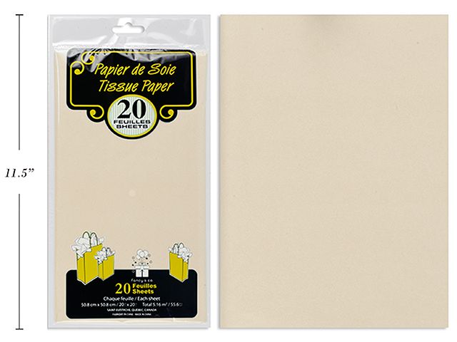20 FEUILLES DE PAPIER DE SOIE VANILLE(D7-5)