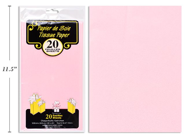 20 FEUILLES DE PAPIER DE SOIE ROSE (D5-7)