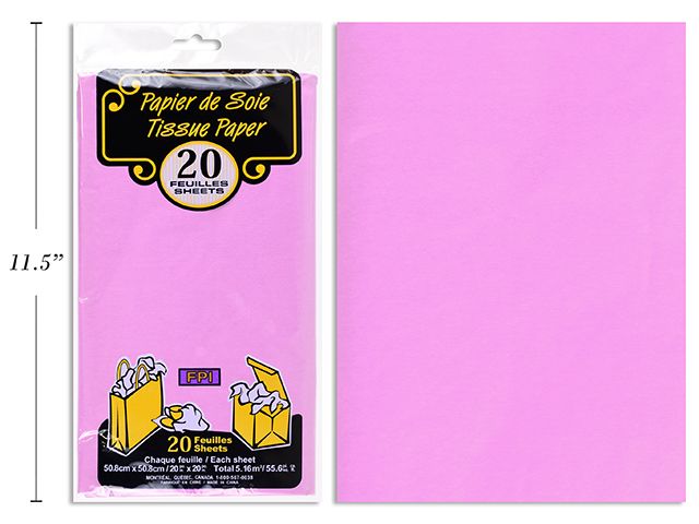 20 FEUILLES DE PAPIER DE SOIE ROSE (D4-7)