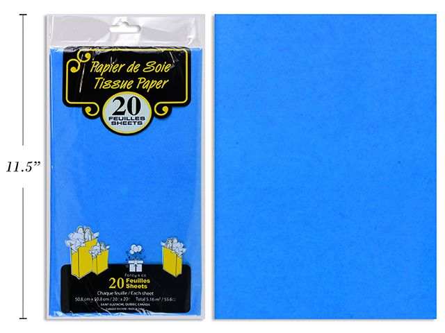 20 FEUILLES DE PAPIER DE SOIE TURQUOISE (D4–4)