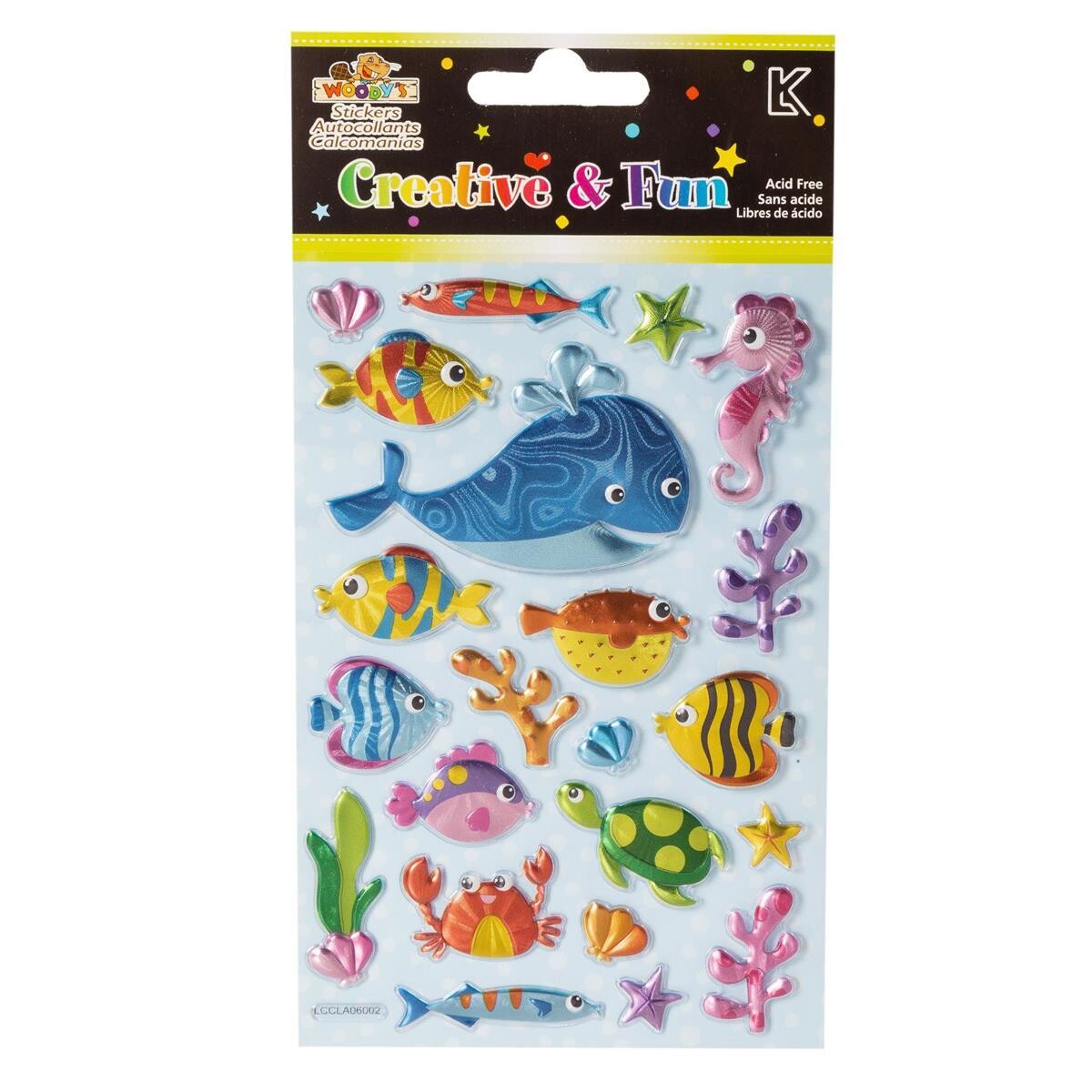 AUTOCOLLANTS 4X6 CRéATURES DE LA MER