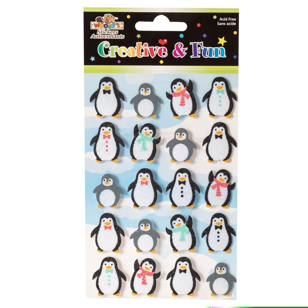 AUTOCOLLANT 4 X 6 PEINGUIN FEUTRINE