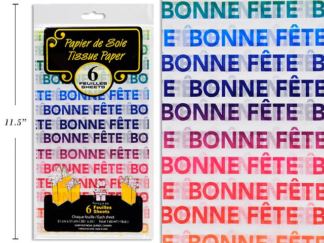 Papier de soie 6 feuilles bonne fête (D4-2)