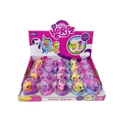 Jouet en capsule Petit poney avec brosse et cheveux (PRESENTOIR DE 20) (2.60 UNITES) (A9-5)