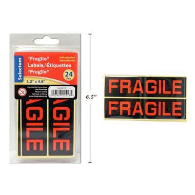 Étiquettes FRAGILE (24) 1 1/4X5"   (H3-8)( DIS)
