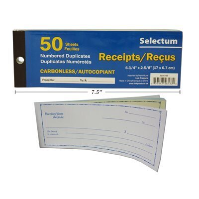 Livret reçu duplicata 50 f. 7.5x2.75"   (I4-6)