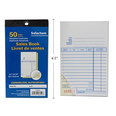 Livret de vente (50) duplicata num. 3.5x6 3/8  (I4-5)
