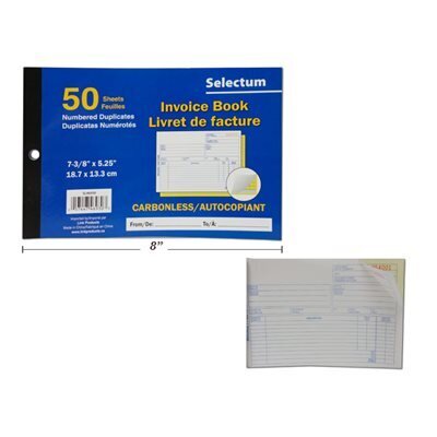 Livret de factures autocopiant 7.5x5.5 po (I4-6)