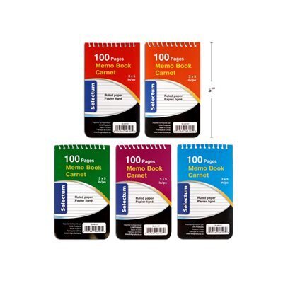 Carnet notes 3x5" spirale haut  24/boite (K1-5)