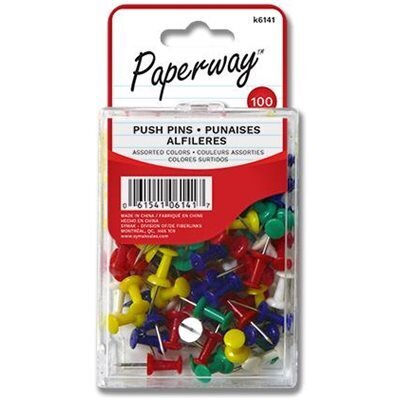 Punaises couleurs assorties (100) (K4-6)